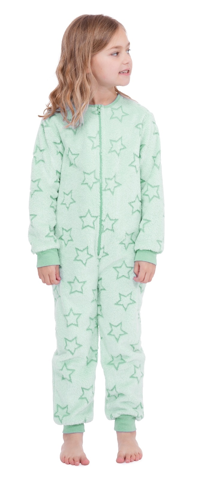 Kids Girls Boys Hooded Fleece Onesie All In 1 Jumpsuit Pjs Pyjamas Size